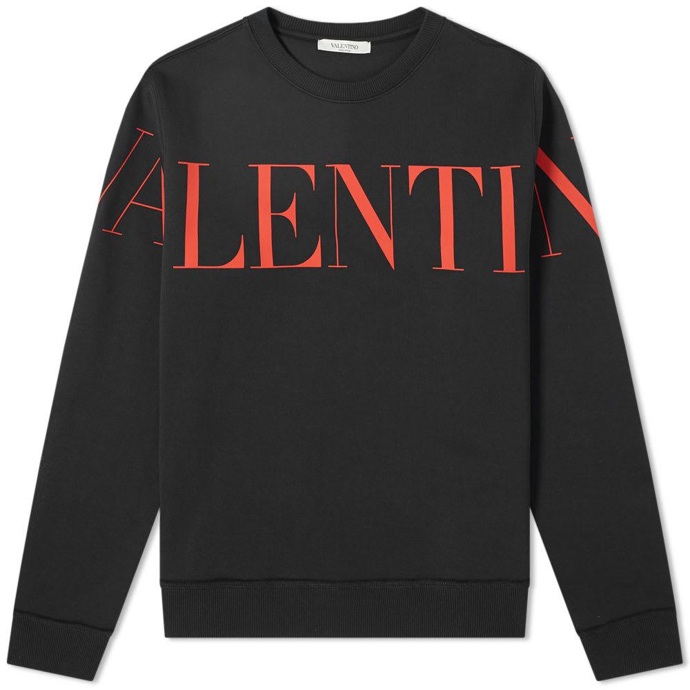 Valentino Logo-print Cotton-blend Sweatshirt in Black for Men | Lyst