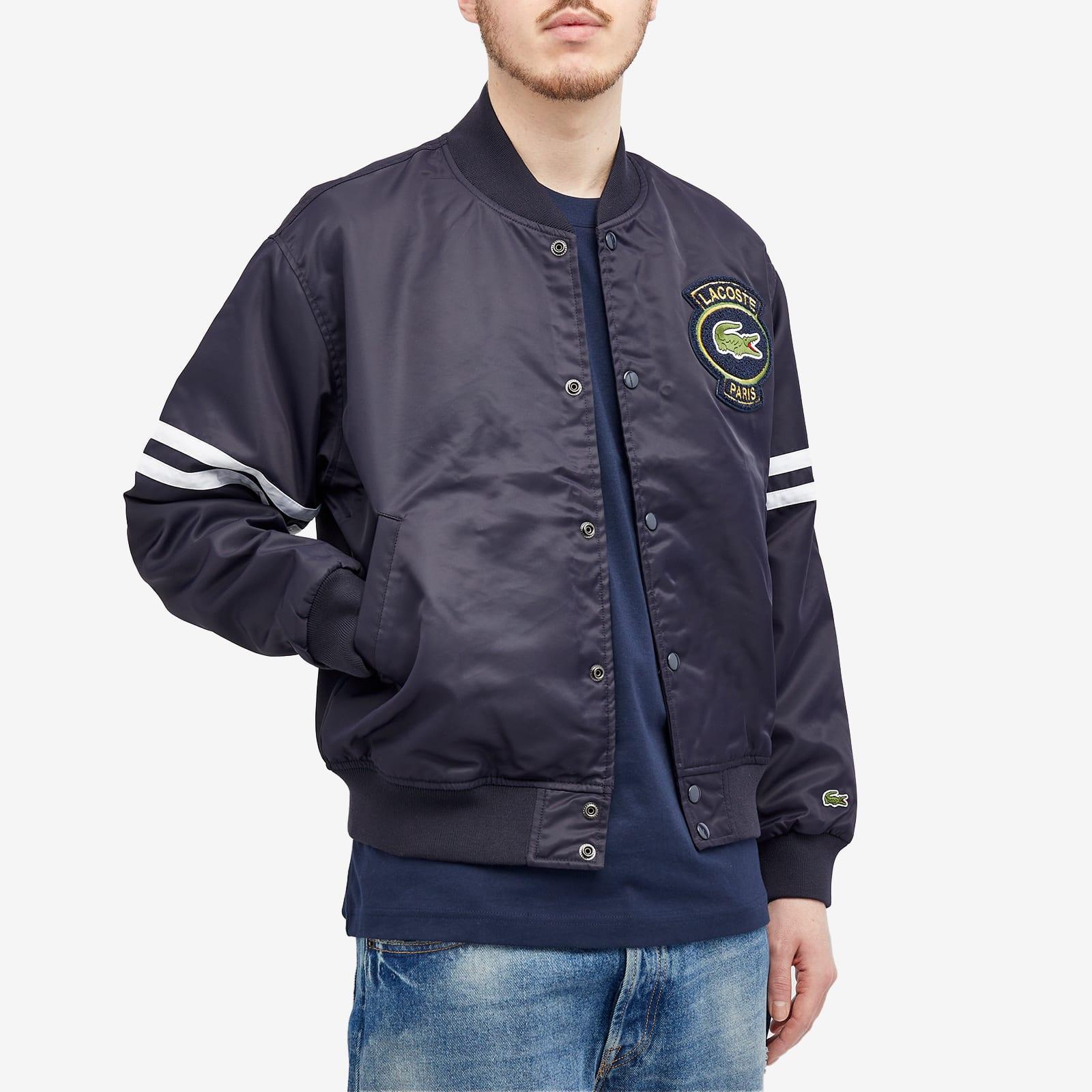 Lacoste Paris Logo Bomber Jacket in Blue for Men | Lyst