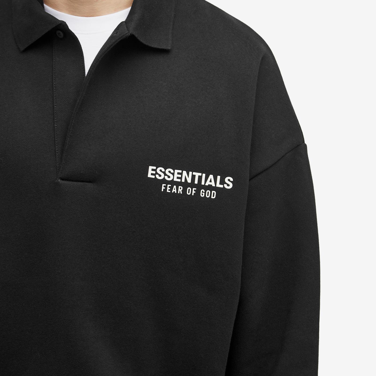 Fear Of God Core Logo Fleece Polo Sweatshirt in Black for Men 