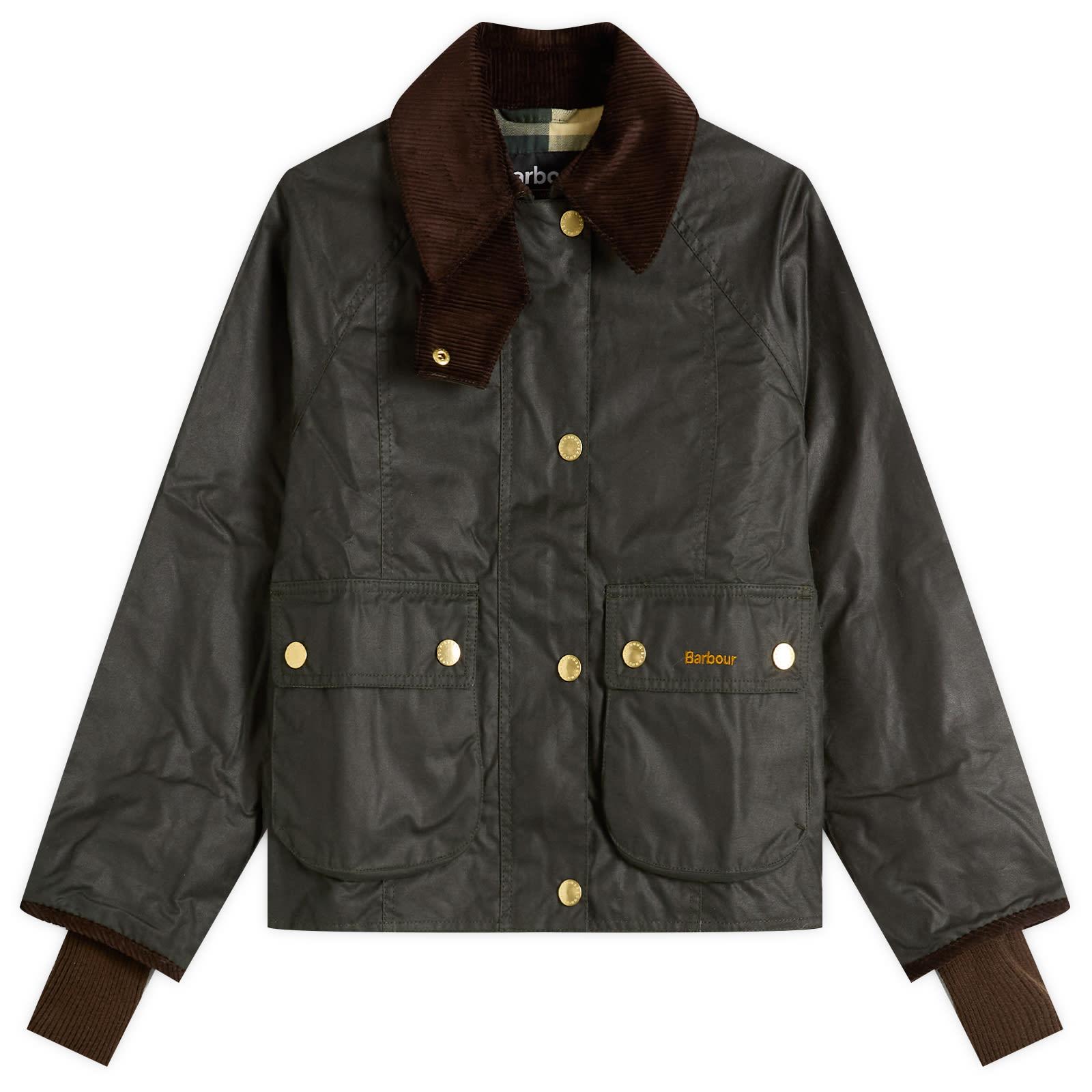 Barbour Cropped Beadnell Wax Jacket in Black Lyst UK