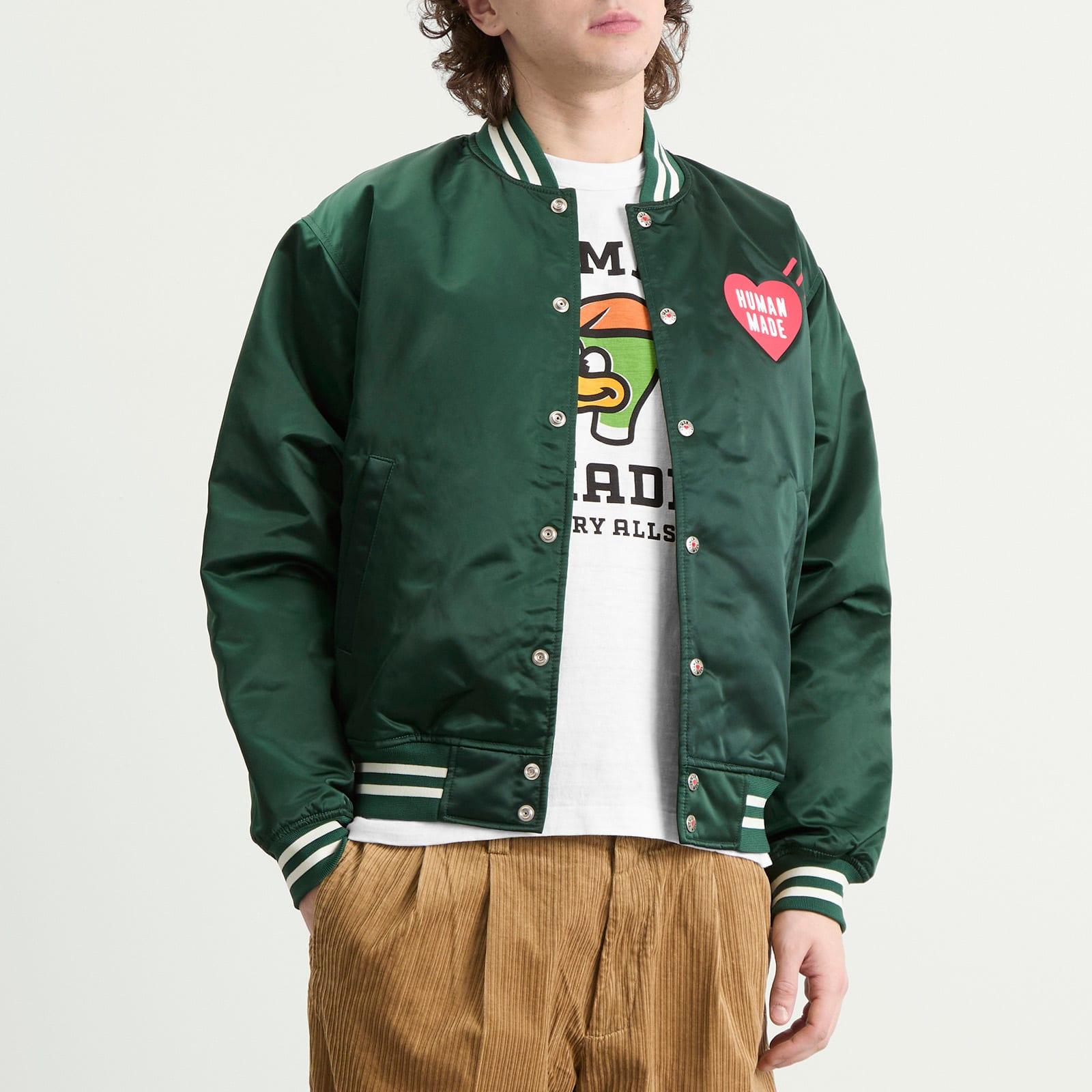Human Made Nylon Stadium Jacket in Green for Men | Lyst