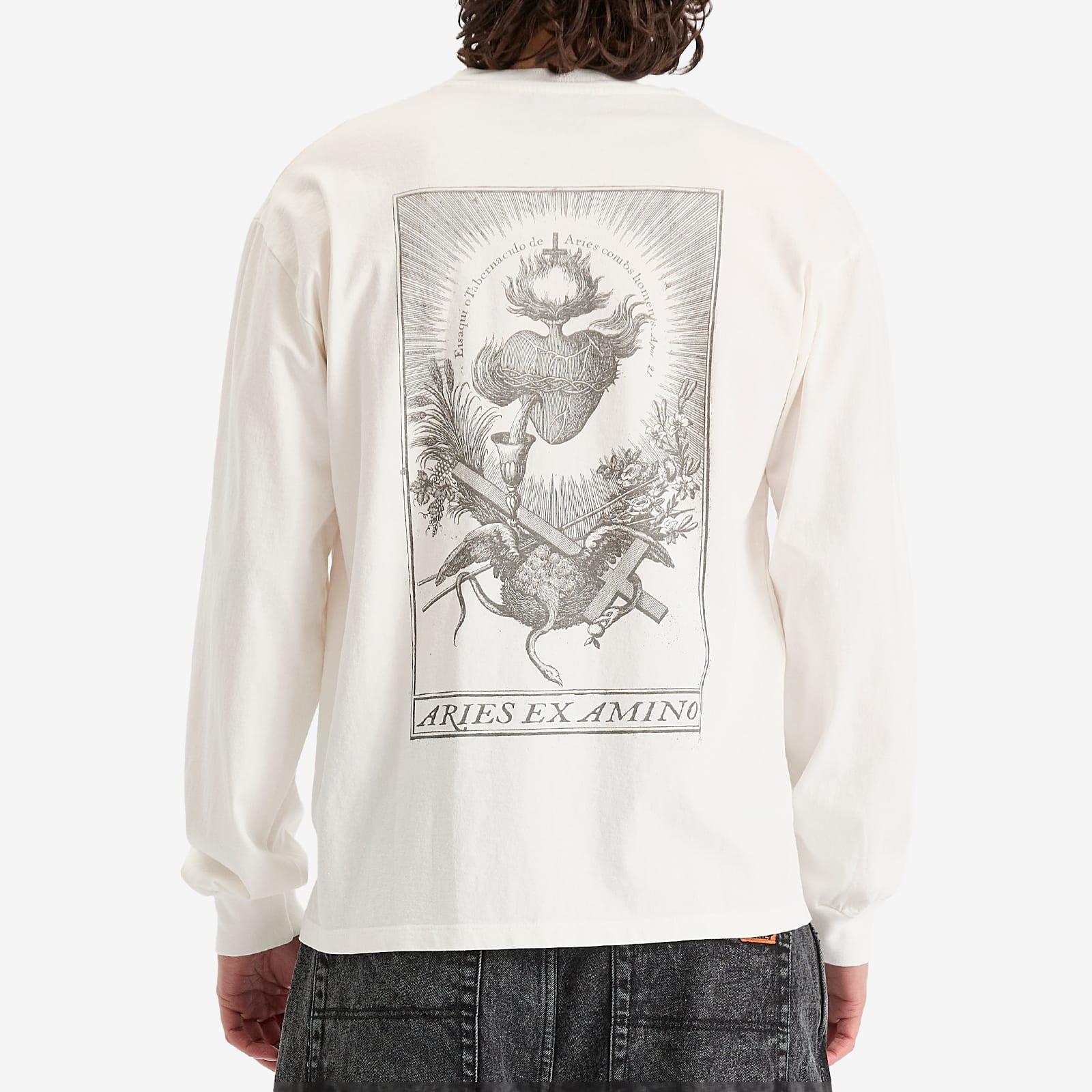 Aries Faded Ex Amino Long Sleeve T-Shirt in White for Men | Lyst