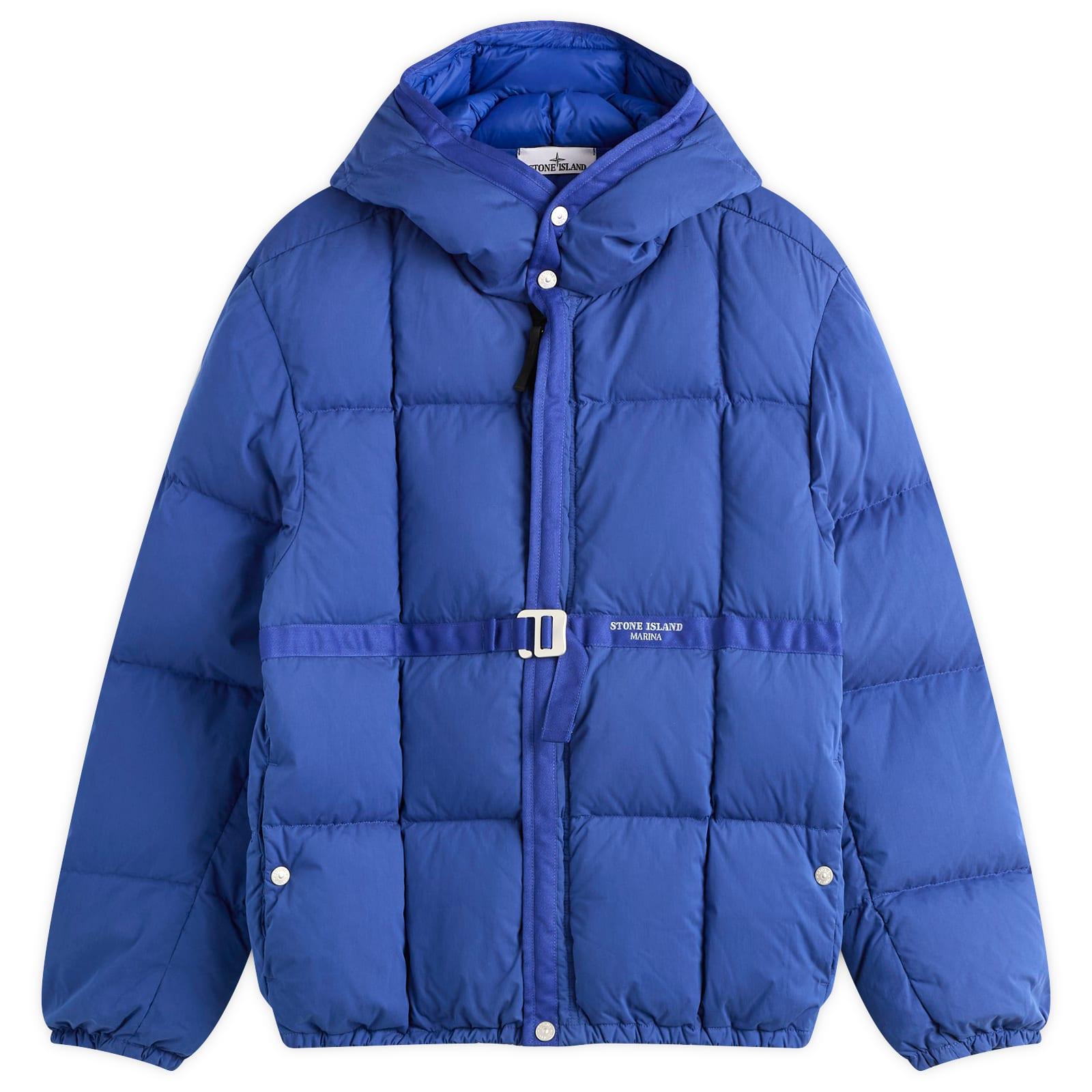 Stone Island Marina Cotton Nylon Tela Down Jacket in Blue for Men 