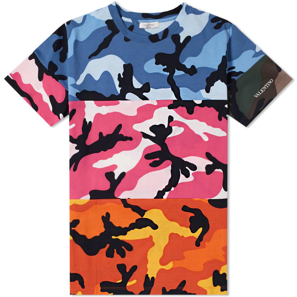 ufuldstændig han Ægte Valentino Multi Camouflage Cotton T-shirt for Men | Lyst Australia