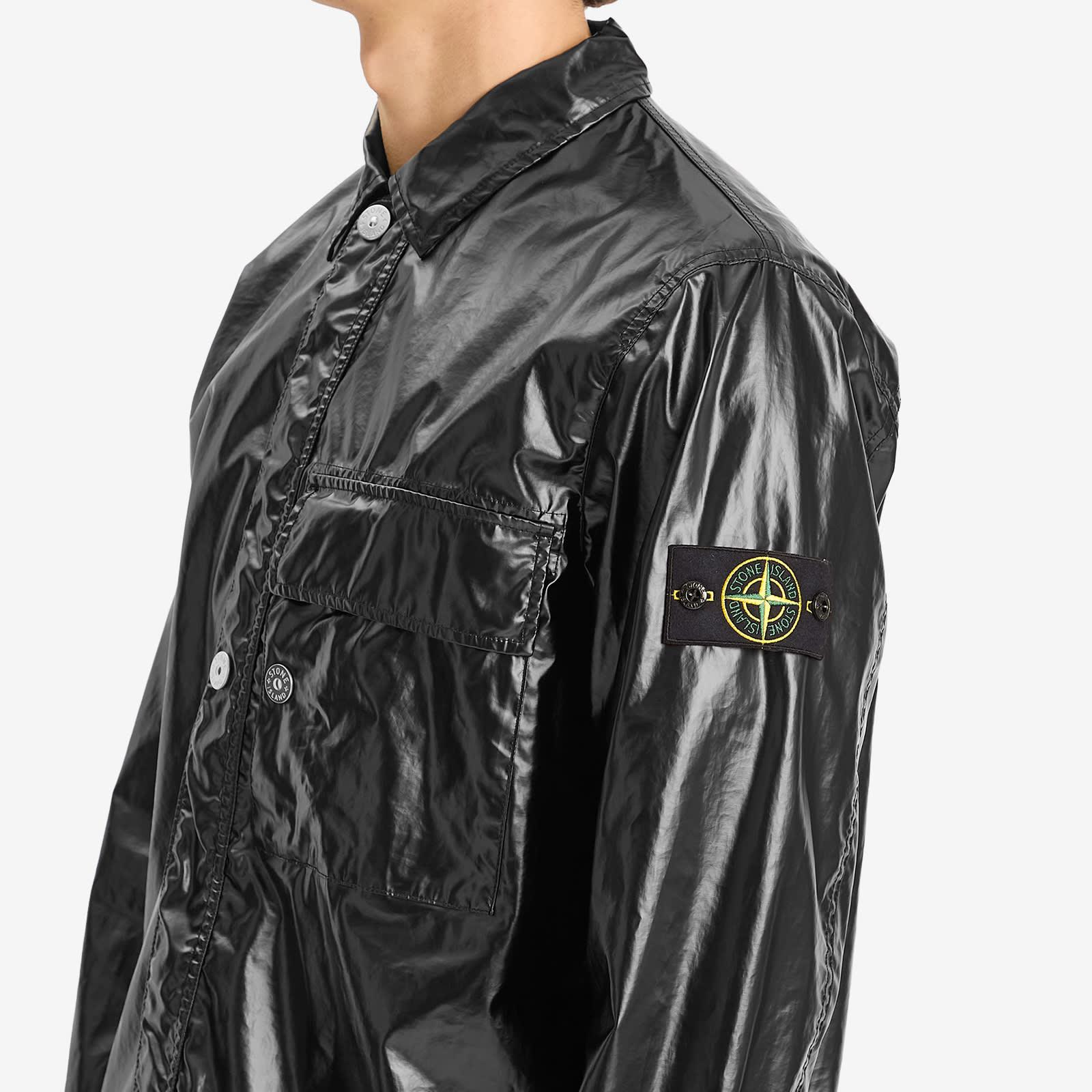 Stone Island Mussola Gommata-Tc Shirt Jacket in Black for Men | Lyst