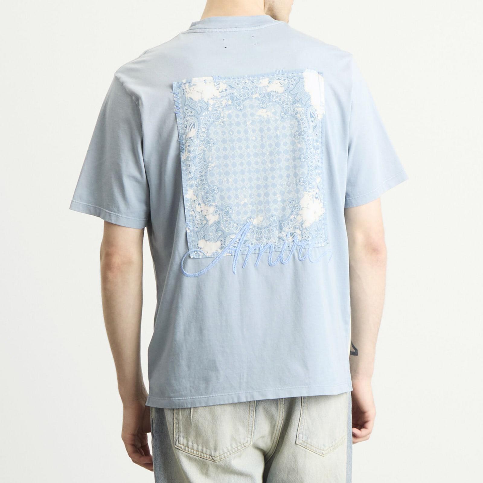 Amiri Bleach Bandana Patch T-Shirt in Blue for Men | Lyst