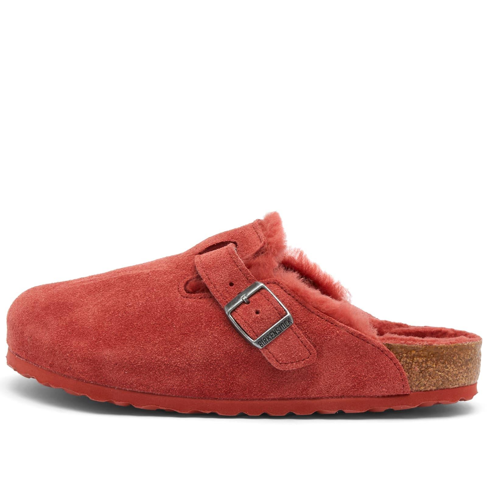 Birkenstock Boston Shearling Clog in Red Lyst