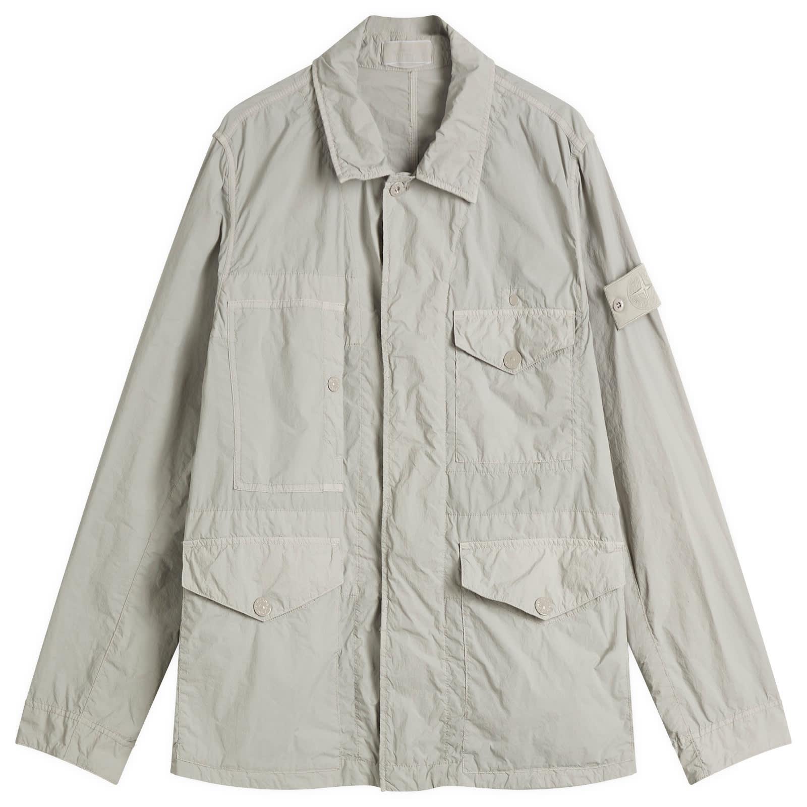 Stone Island Ghost Piece Nylon Smerigliato Field Jacket in Grey