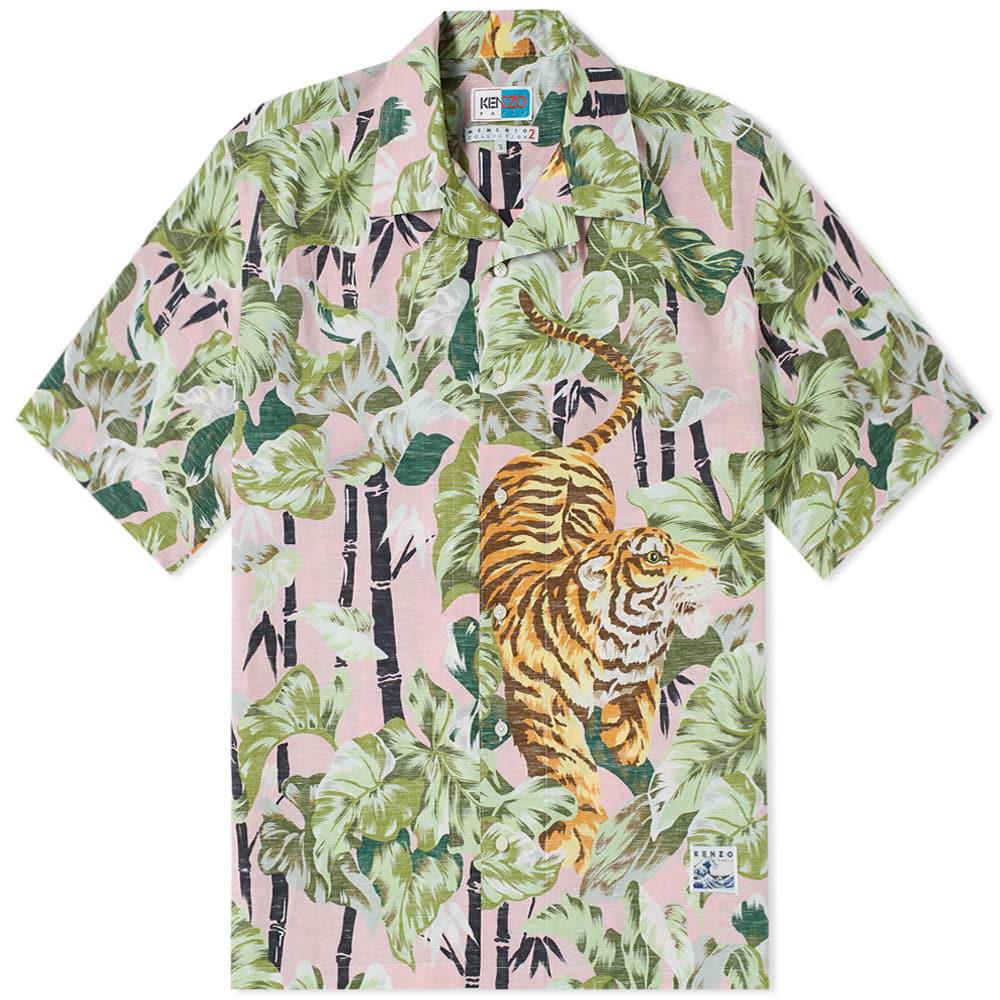 Bright Blue Tropical Tiger Hawaiian Shirt 