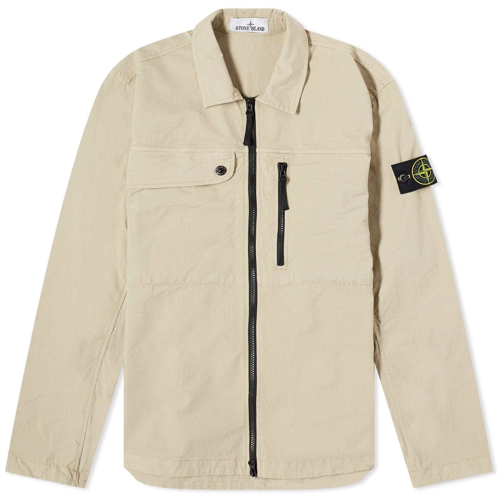 Stone Island Supima Cotton Twill Stretch-Tc Zip Shirt Jacket in