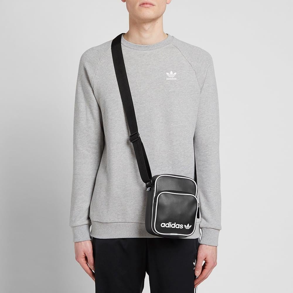 adidas Leather Vintage Mini Bag in Black for Men - Lyst
