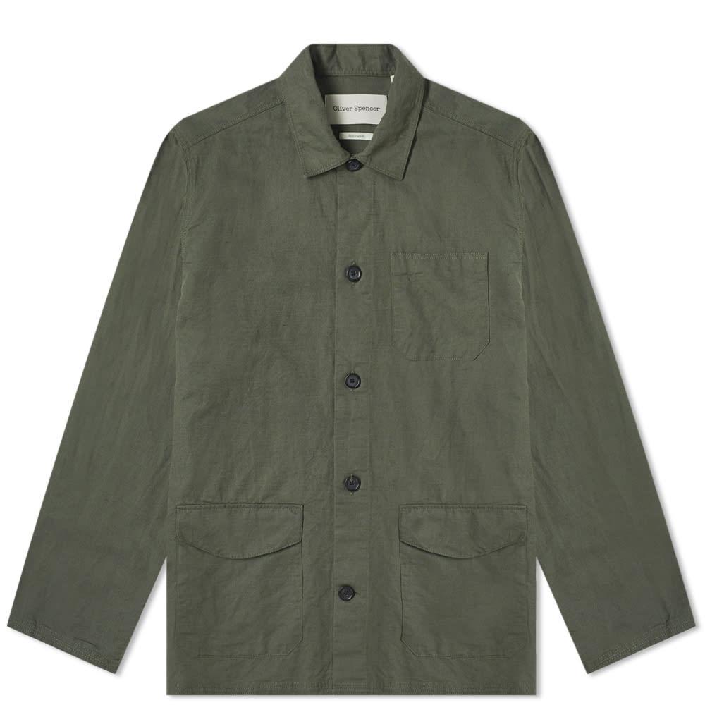 Oliver Spencer Linen Hockney Chore Jacket in Green for Men - Lyst