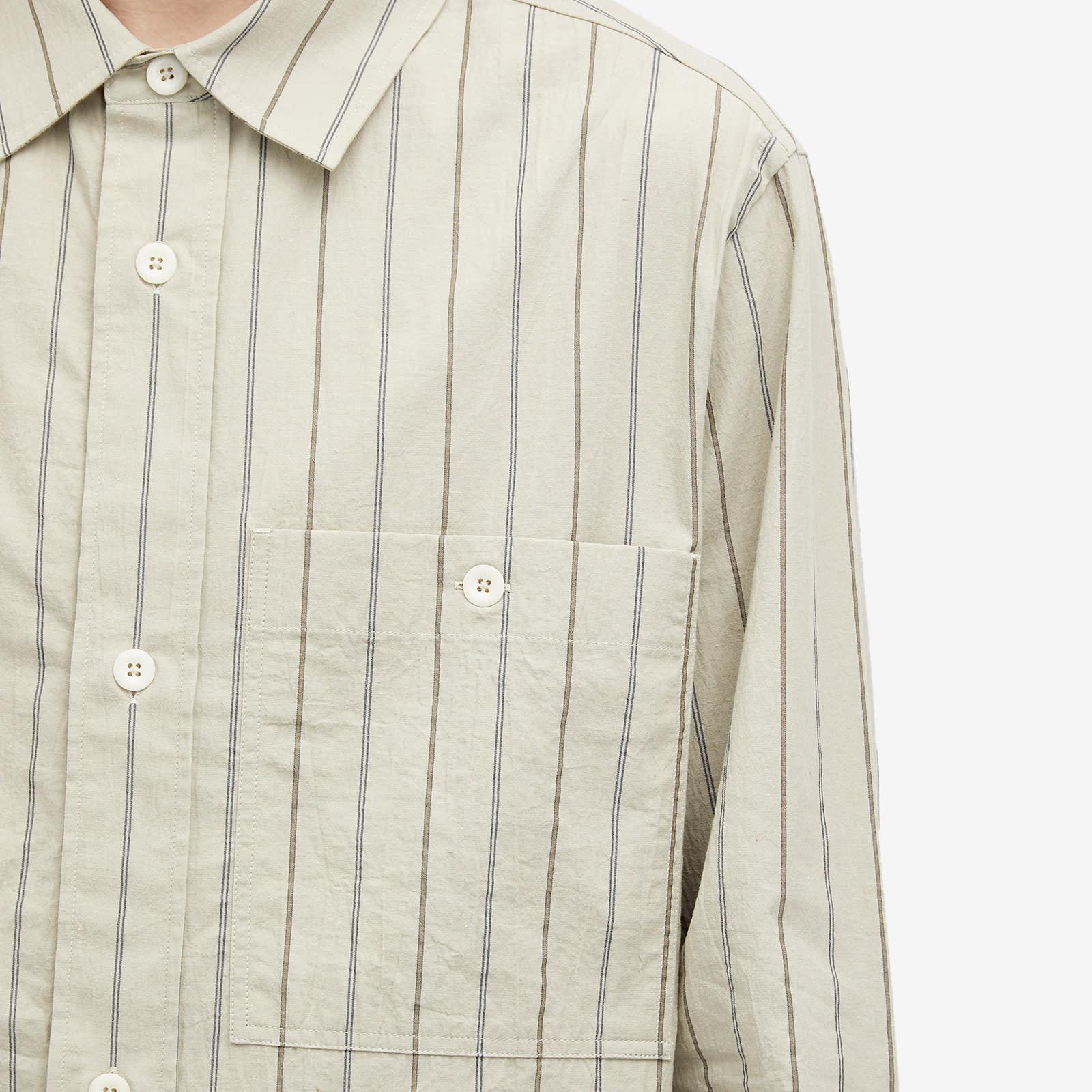 MHL by Margaret Howell Overall Stripe Overshirt in White for