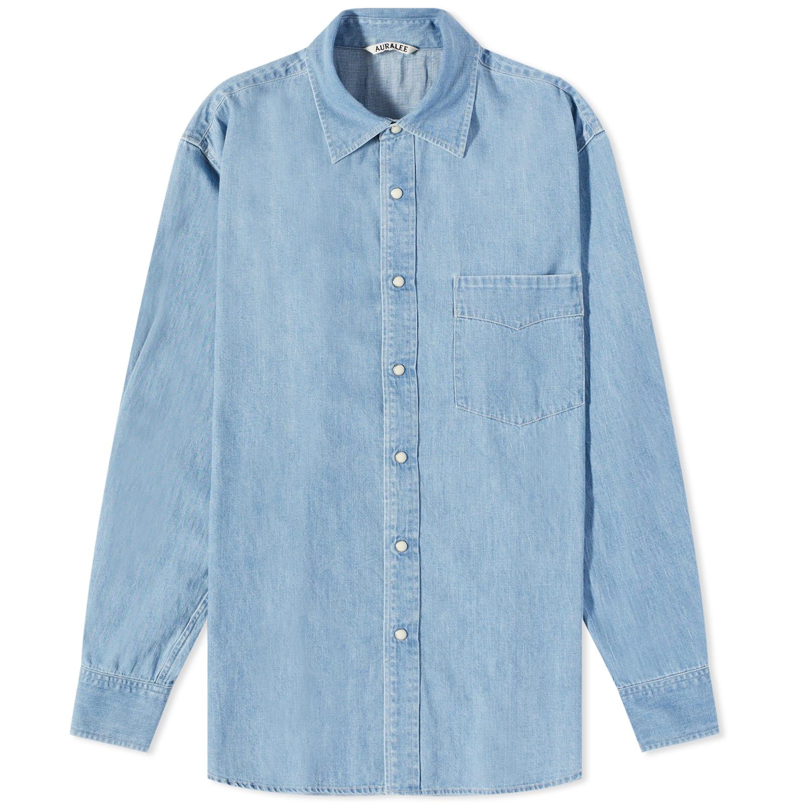 AURALEE Selvedge Light Denim Shirt in Blue for Men Lyst Canada
