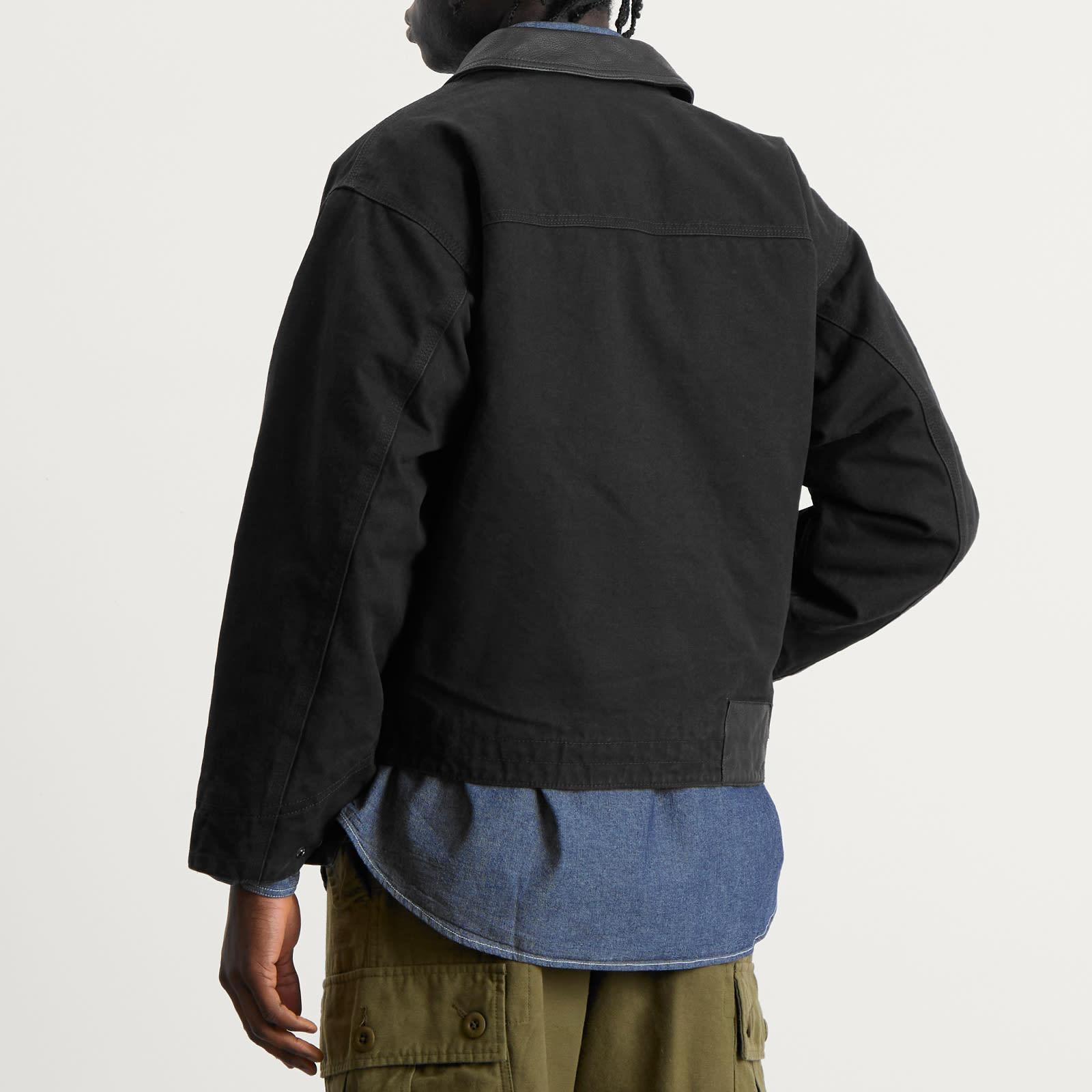 FRIZMWORKS Heavy Canvas Destroyed Work Jacket in Black for Men
