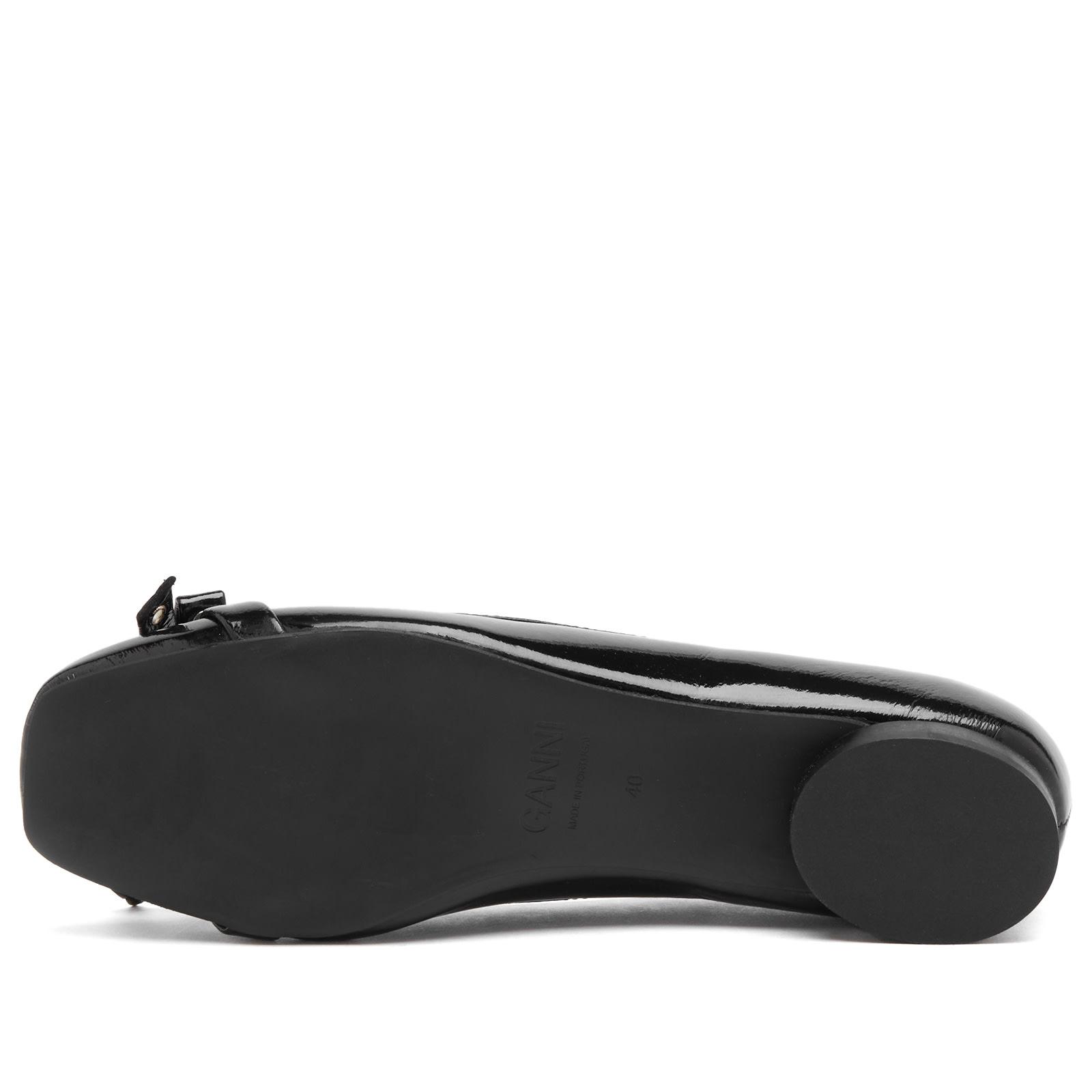 フラットシューズ Ganni Eyelet bow ballet flats Black Black Eyelet Bow Ballerinas | GANNI US