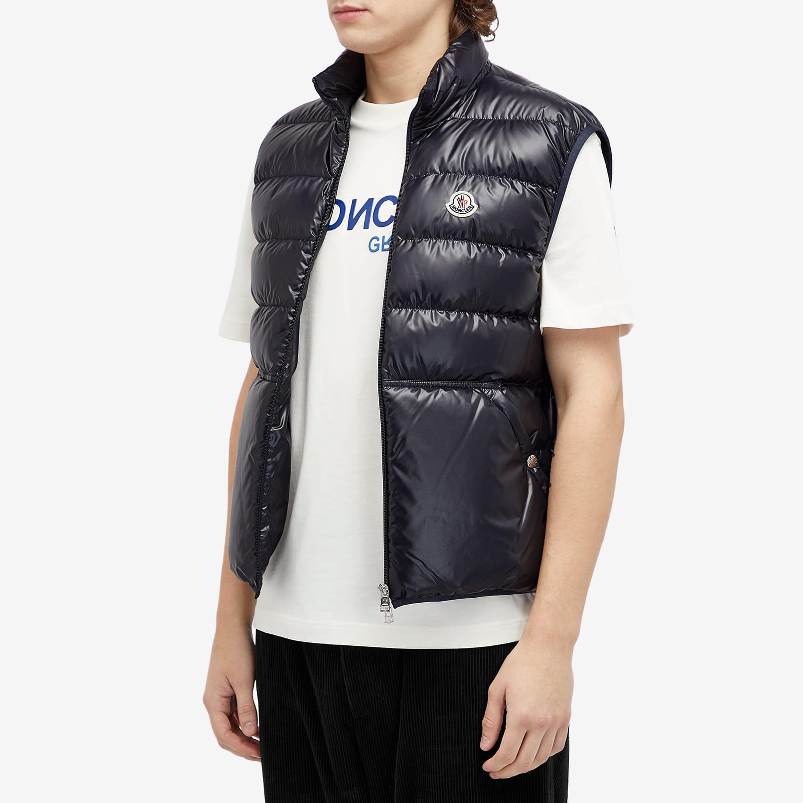 Moncler Aube High Shine Vest in Blue for Men | Lyst UK