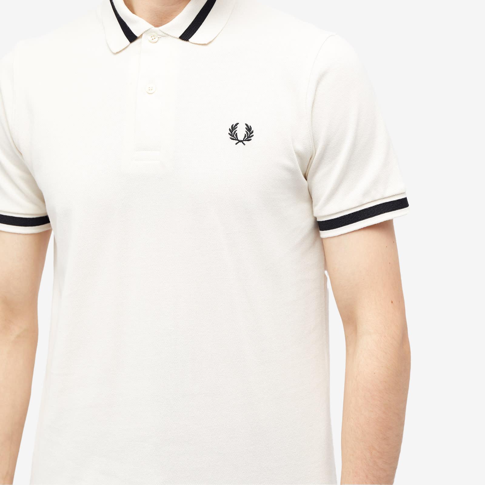 Fred Perry Single Tipped Polo Shirt in White for Men | Lyst