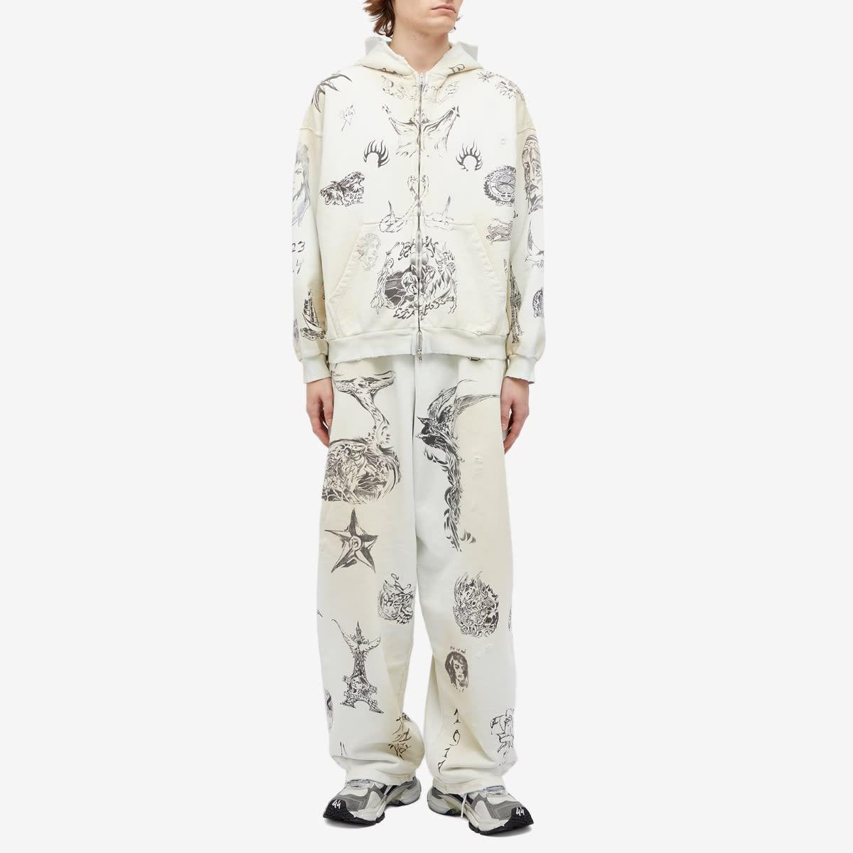 Balenciaga Tattoo Oversized Sweatpants in White for Men | Lyst Canada