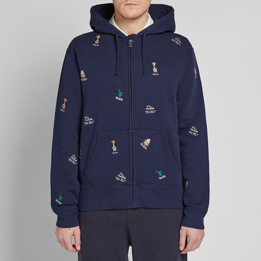 Polo Ralph Lauren Cotton Embroidered All Over Bear Zip Hoody in 