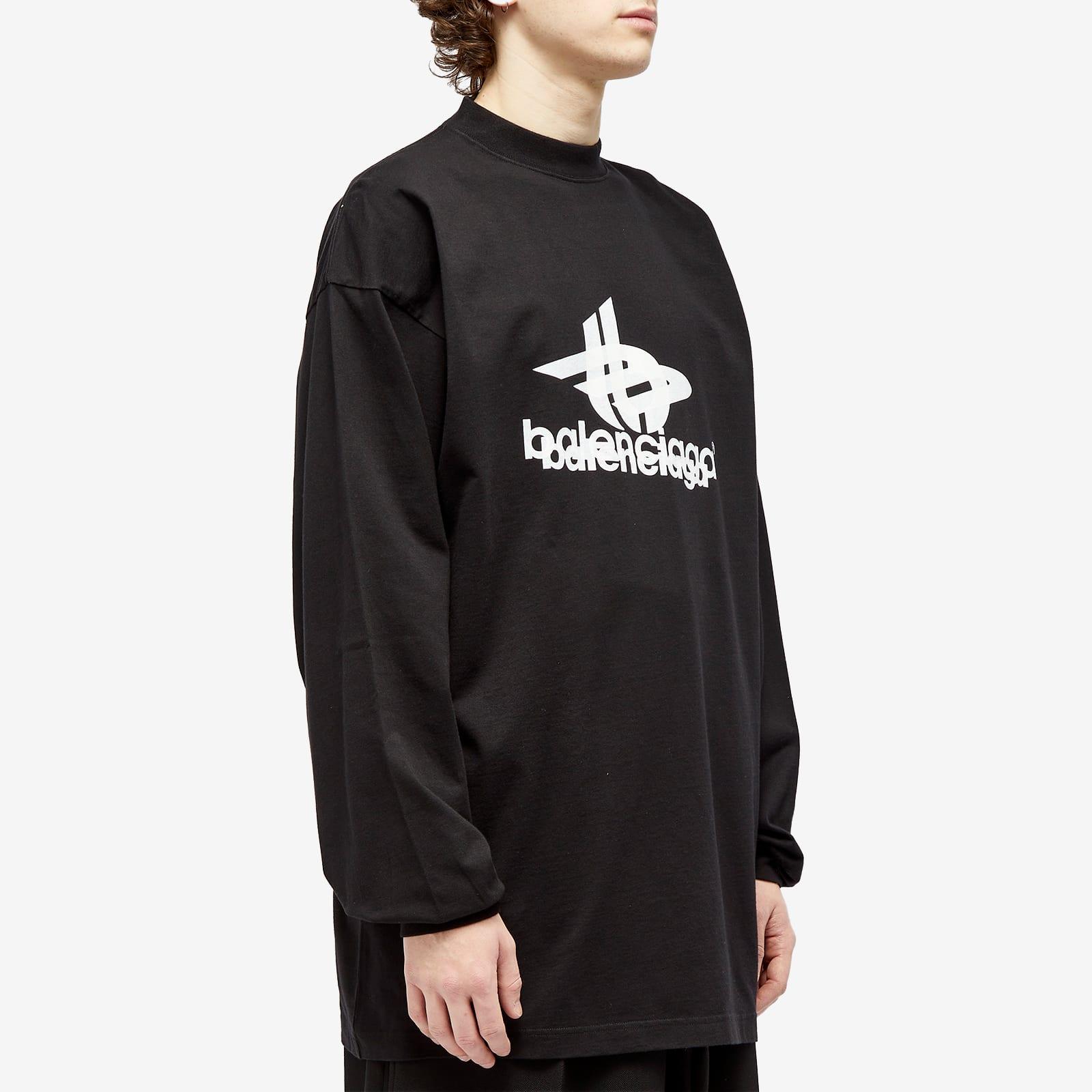 Balenciaga Long Sleeve Logo T Shirt in Black for Men Lyst