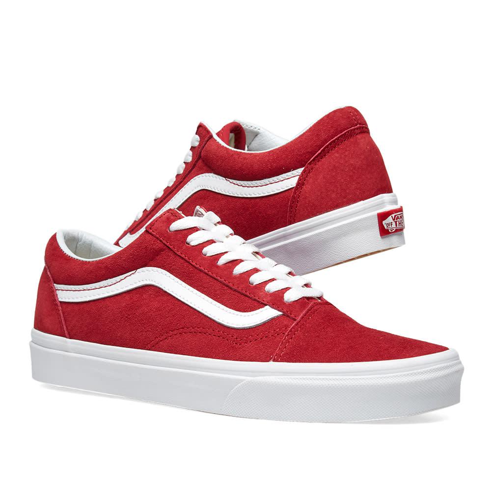 vans old skool pig suede red