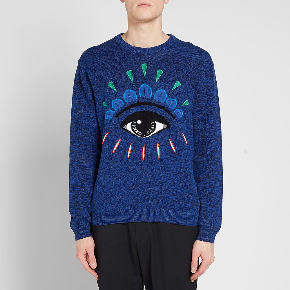 KENZO Cotton Eye Jumper in Blue for Men 