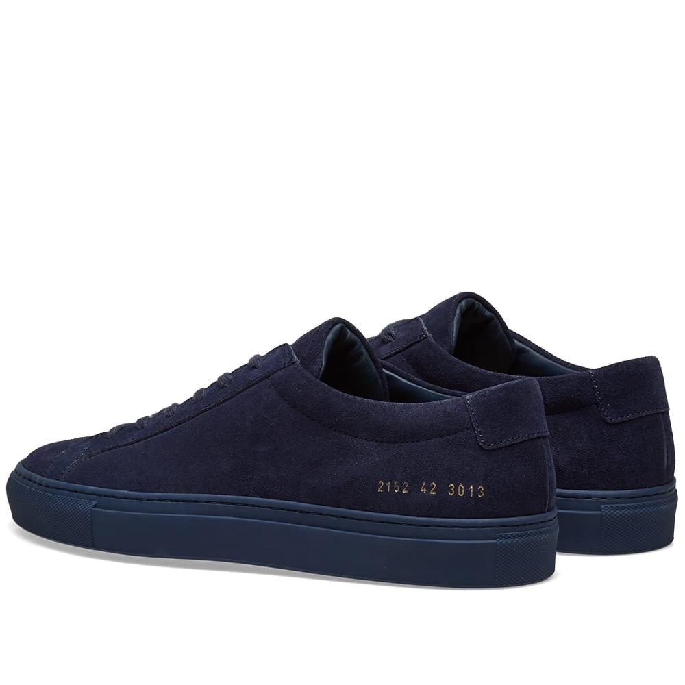 Common Projects Leather Original Achilles Nubuck Sneakers in Navy (Blue ...
