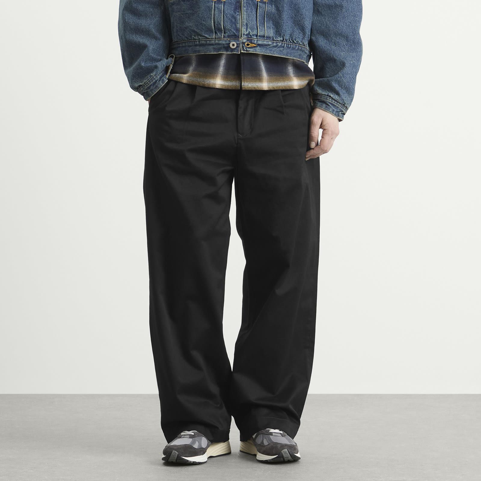 Human Made Double Pleated Wide Chino Pants in Black for Men | Lyst