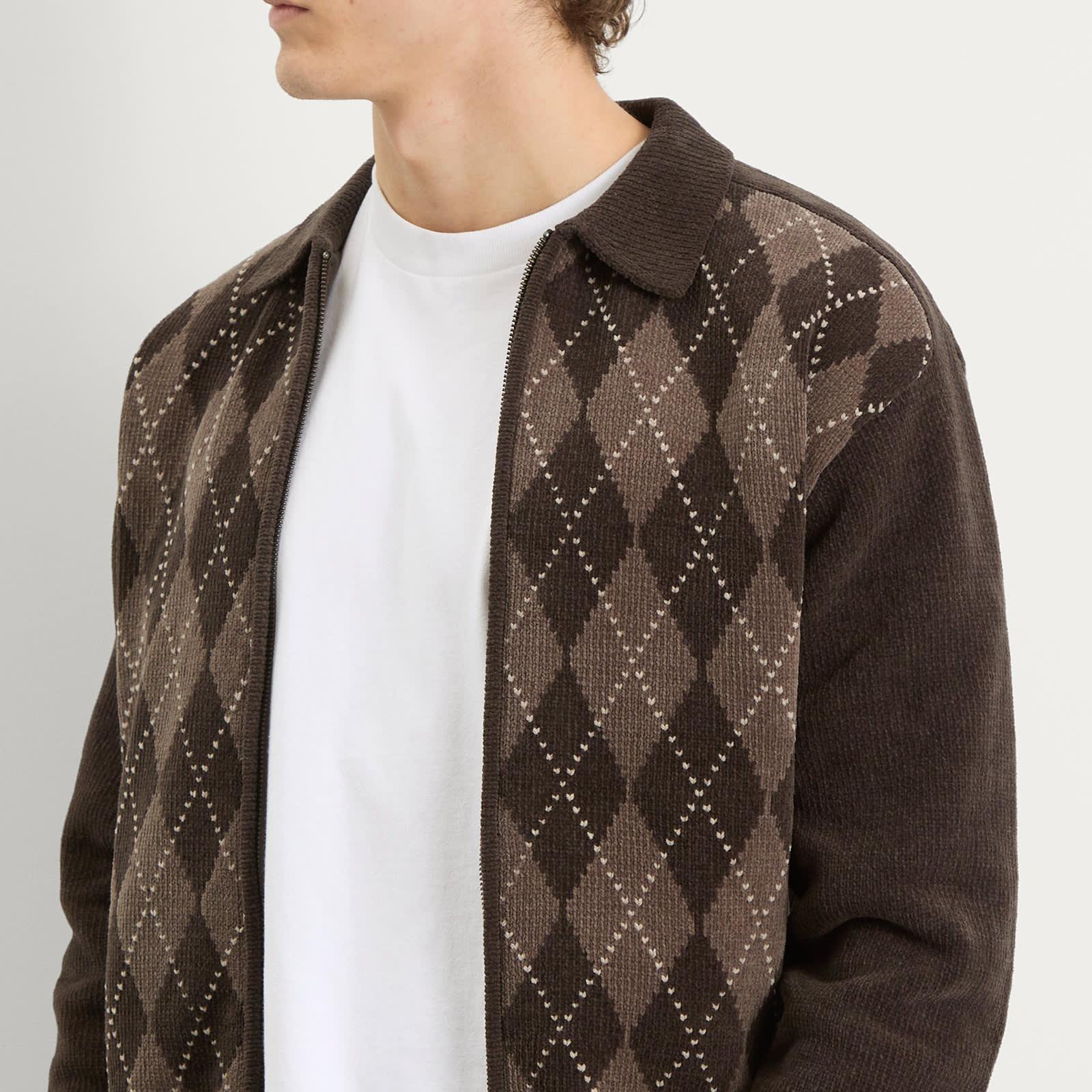 thisisneverthat Argyle Zip Knit Cardigan in Brown for Men | Lyst UK