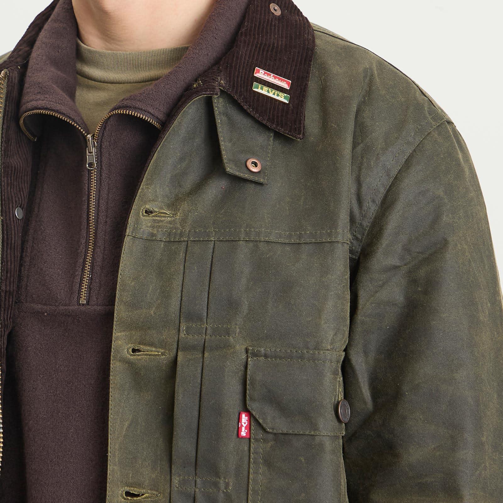 Levi's X Barbour Type 2 Waxed Jacket in Grey for Men | Lyst UK