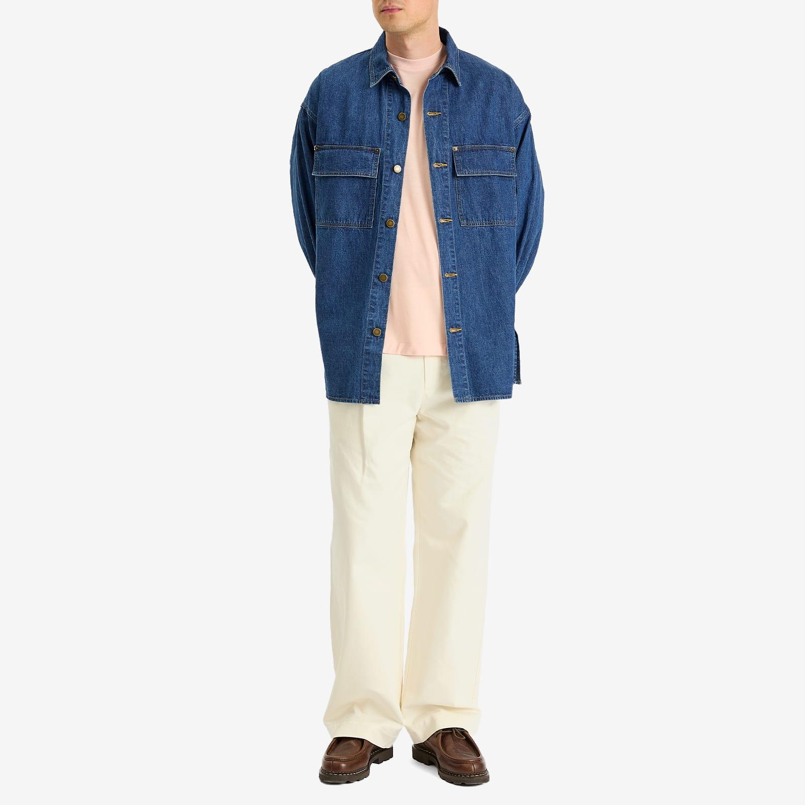 トップス auralee Selvedge Light Oz Denim Shirt Auralee Selvedge Light Oz Denim Shirt Medium Washed Indigo