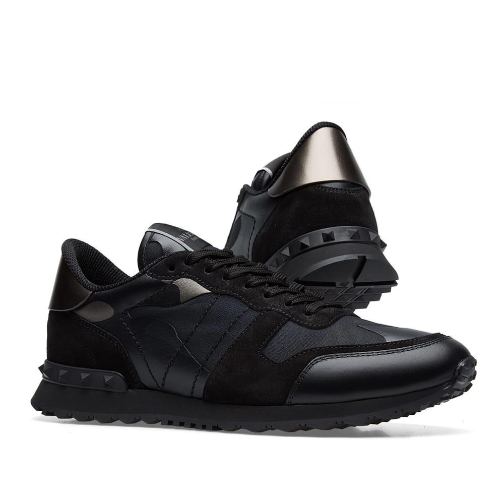 valentino metallic camo rockrunner sneaker