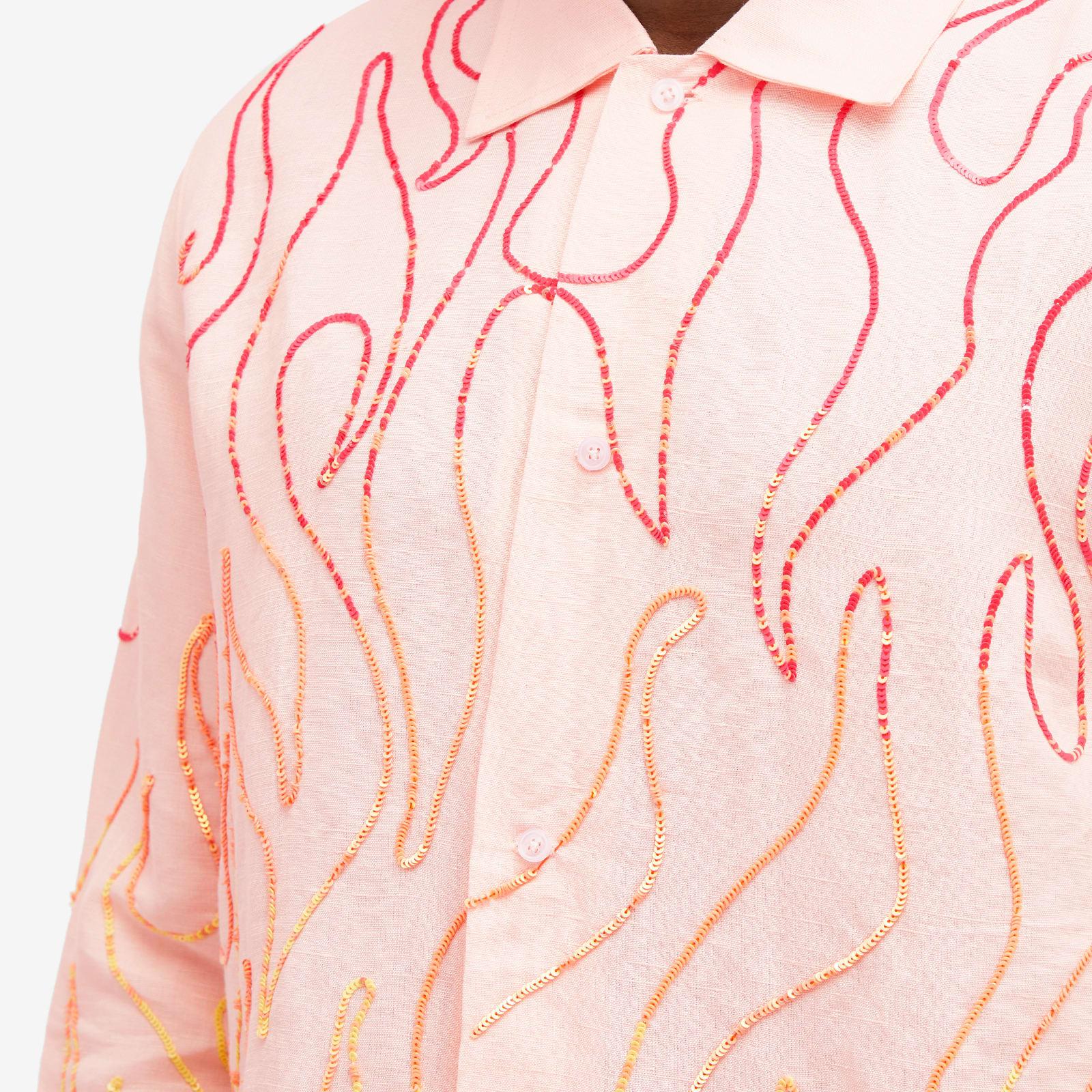 Sky High Farm Flame Embroidered Shirt in Pink for Men | Lyst