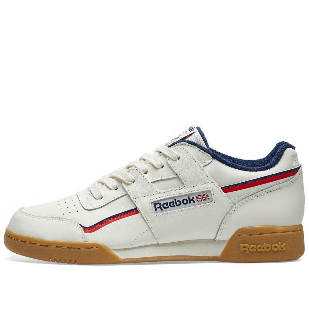Reebok Leather Workout Plus Vintage Gum In White For Men Lyst
