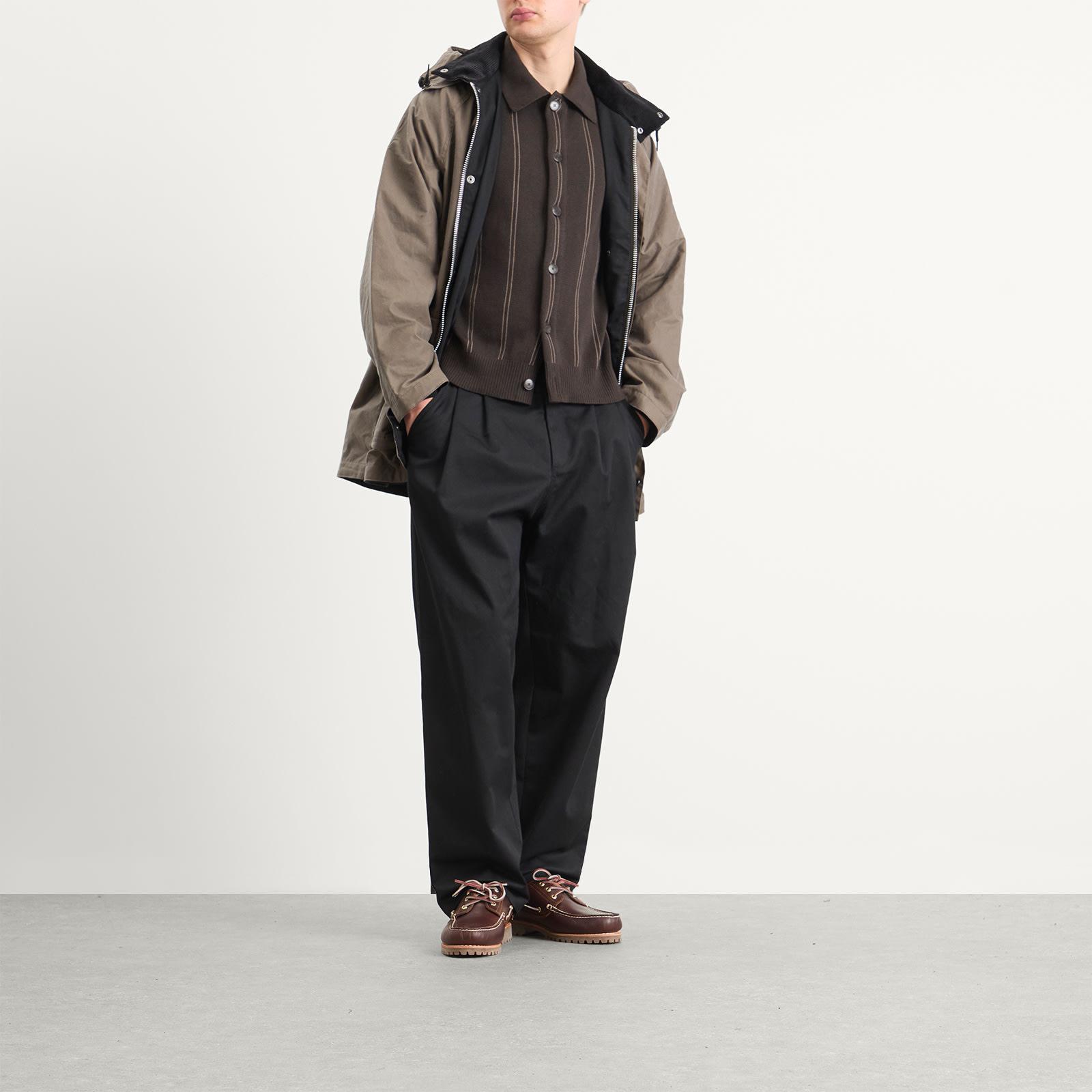 Barbour X Margaret Howell Stand Collar Wax Parka Jacket in Brown 
