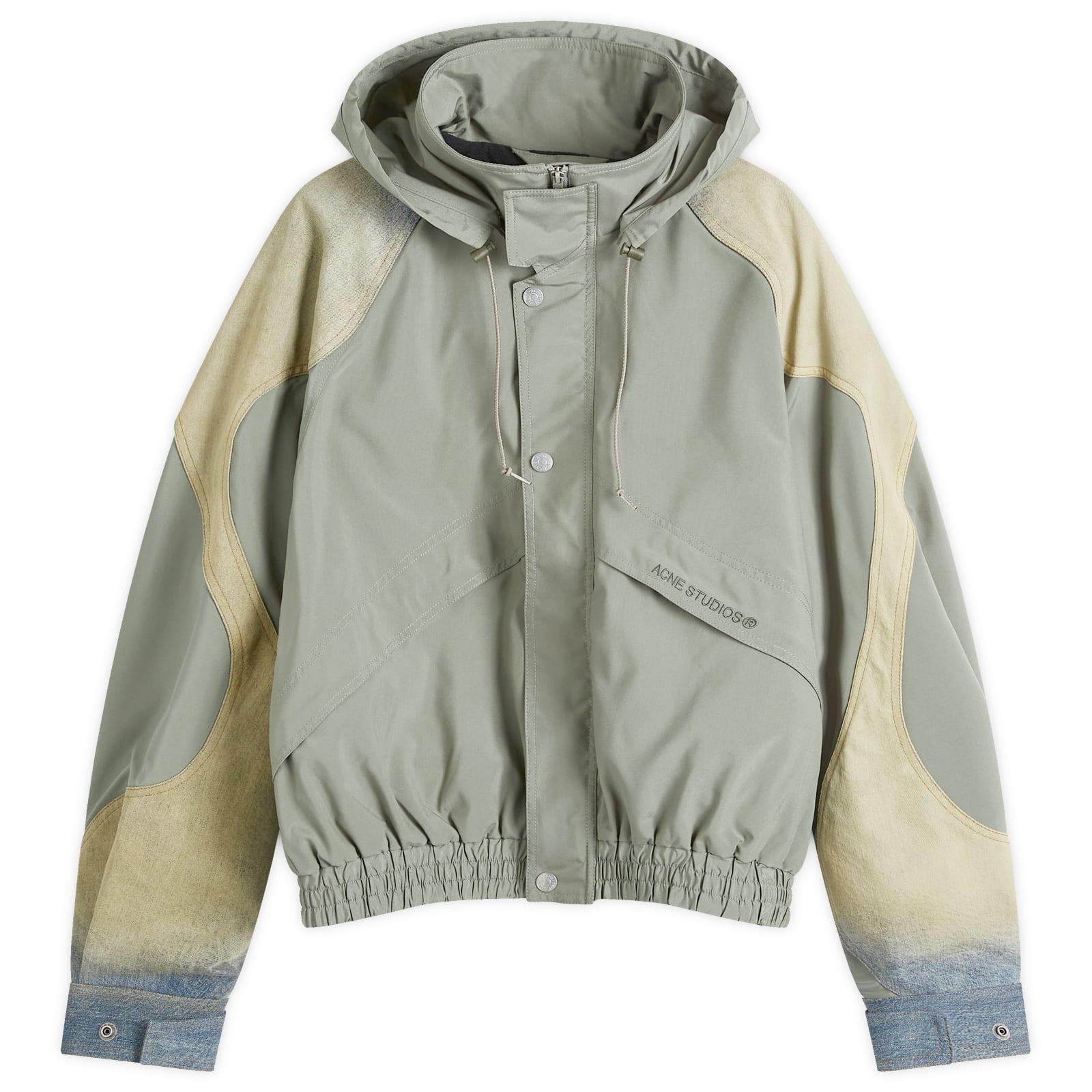 Acne Studios Denim Paneled Cropped Windbreaker Jacket in Acne Studios Denim Paneled Cropped Windbreaker Jacket in