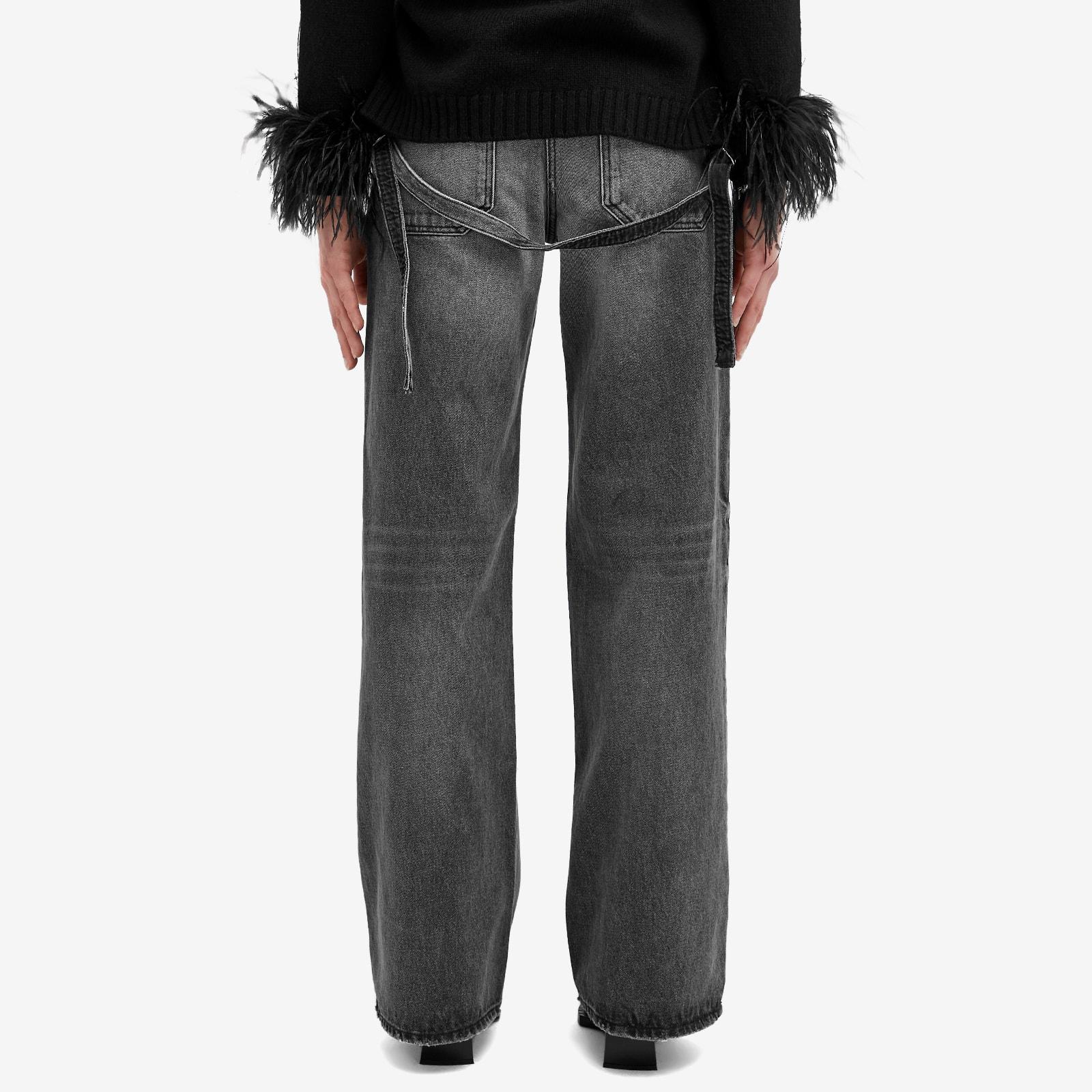 Courreges One Strap Stone Denim Baggy Pants Stonewashed in Gray | Lyst