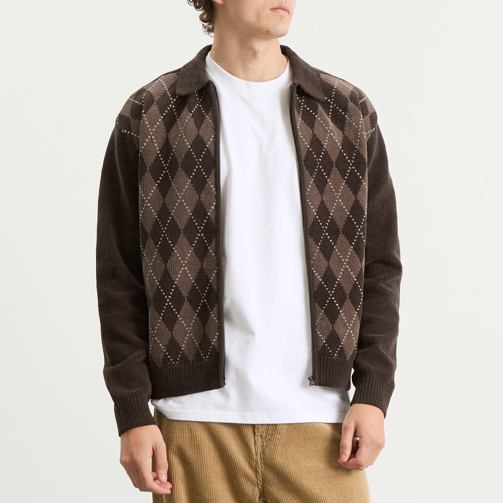 thisisneverthat Argyle Zip Knit Cardigan in Brown for Men | Lyst UK