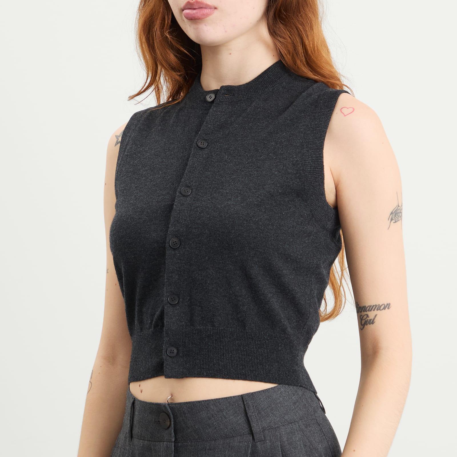 AURALEE High Twist Wool Knit Vest in Blue | Lyst