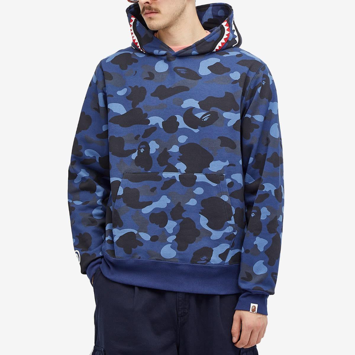 Blue bape hoodie sales