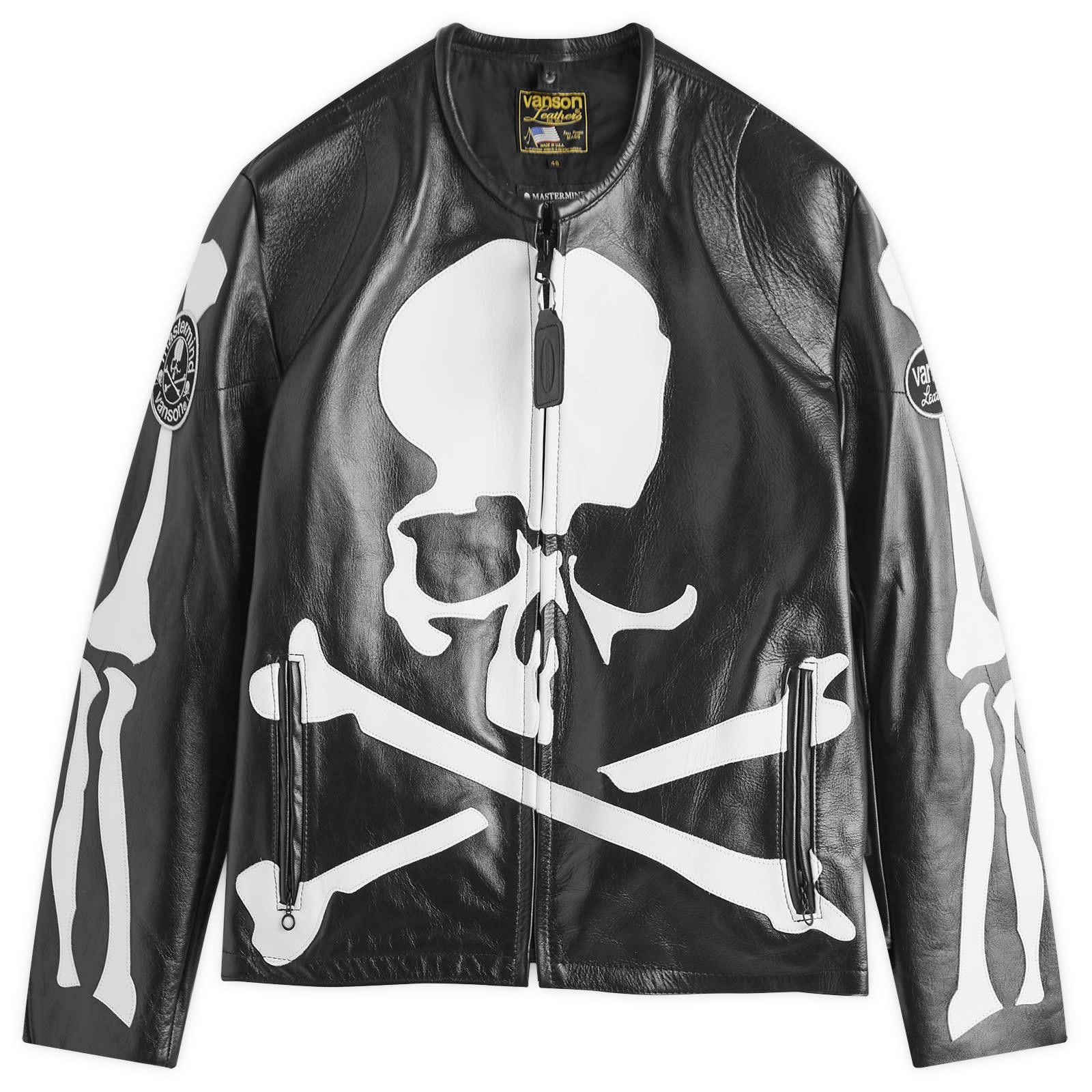 MASTERMIND WORLD X Vanson Leather Biker Jacket in Grey for MASTERMIND WORLD X Vanson Leather Biker Jacket in Grey for