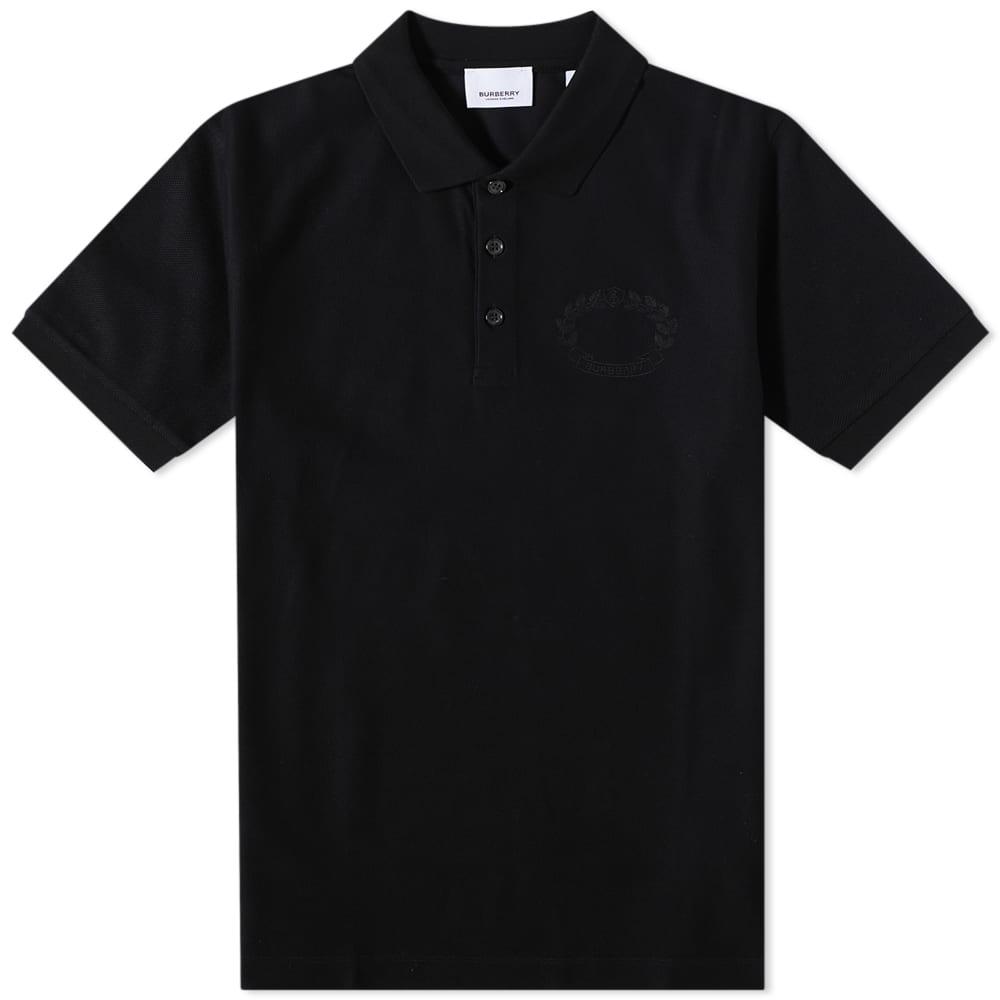 Burberry Walworth Crest Polo Shirt in Black for Men | Lyst