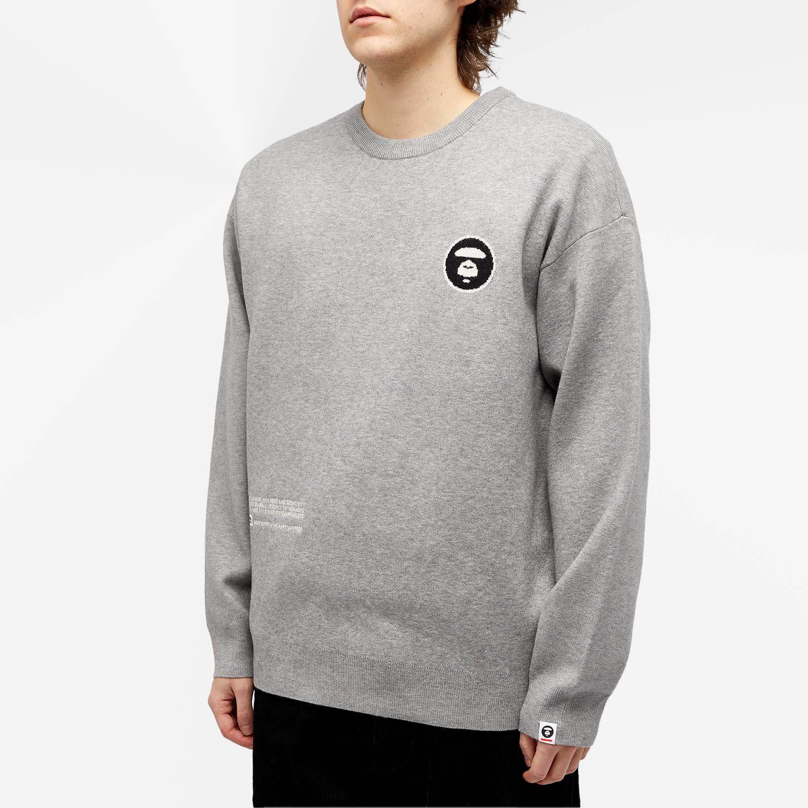 Aape By A Bathing Ape Aape Now Crew Neck Knit Heather in Gray for Men Lyst