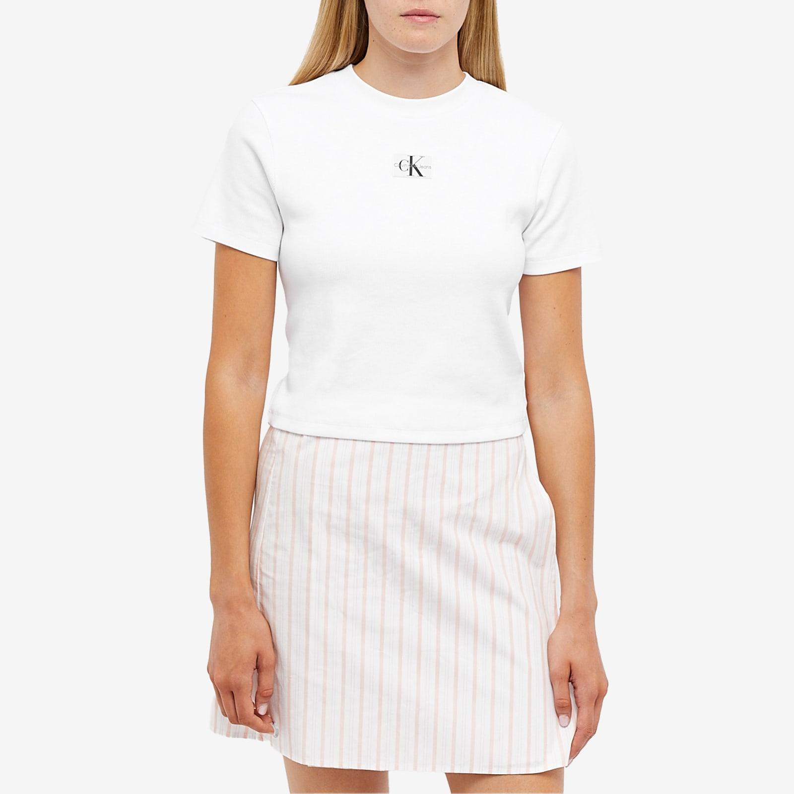 Calvin Klein Badge White in T-shirt Lyst Rib 