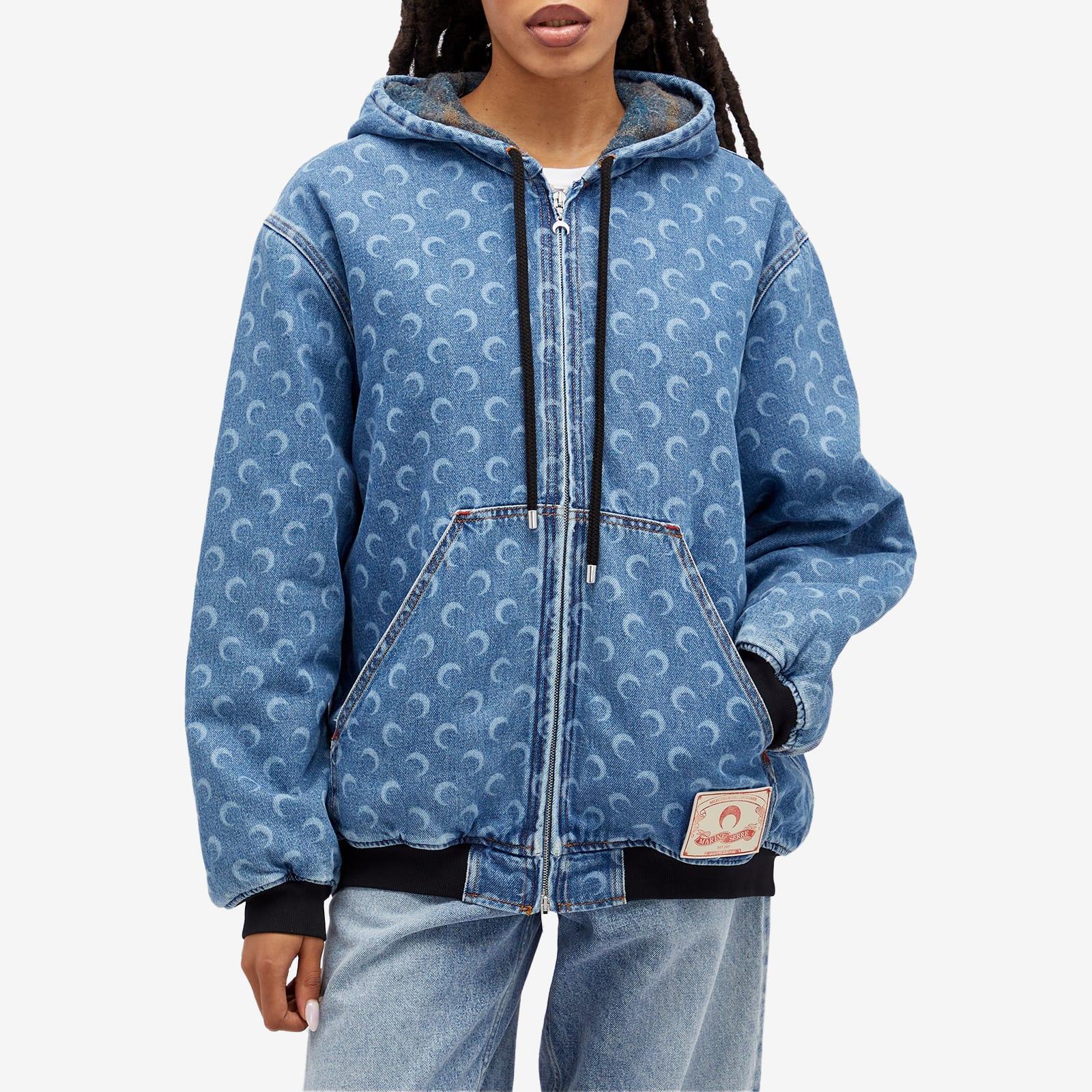 Marine Serre Moon Laser Denim Padded Jacket in Blue | Lyst Marine Serre Moon Laser Denim Padded Jacket in Blue | Lyst