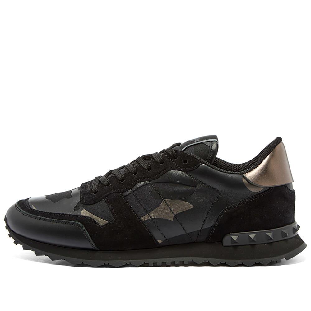 Valentino Leather Rockrunner Sneaker in Black for Men - Lyst