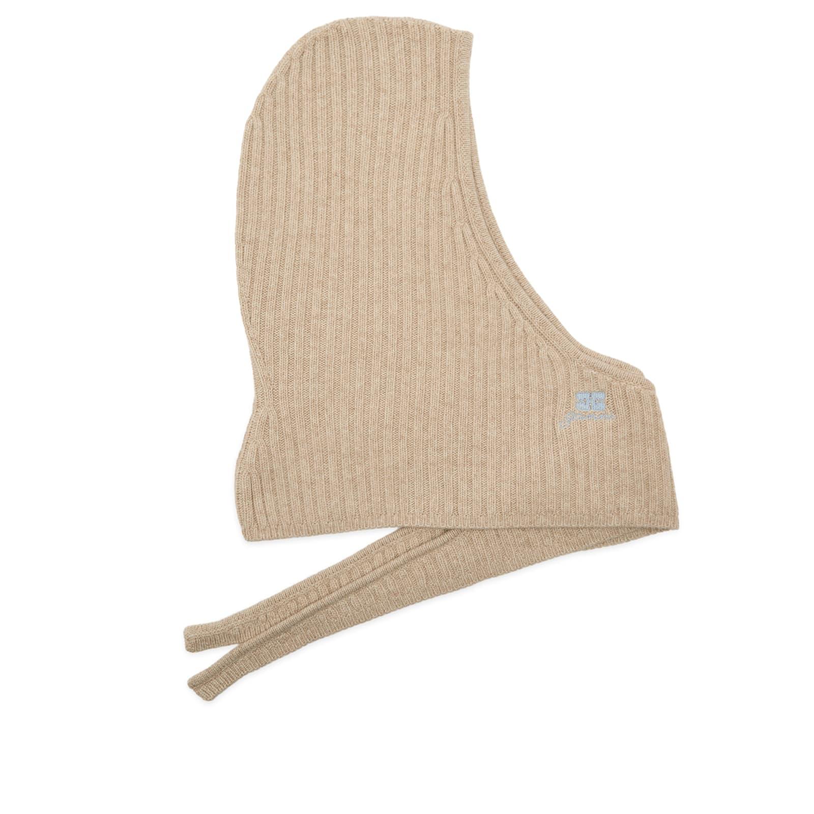 Ganni Core Future Wool Knit Balaclava in Natural | Lyst