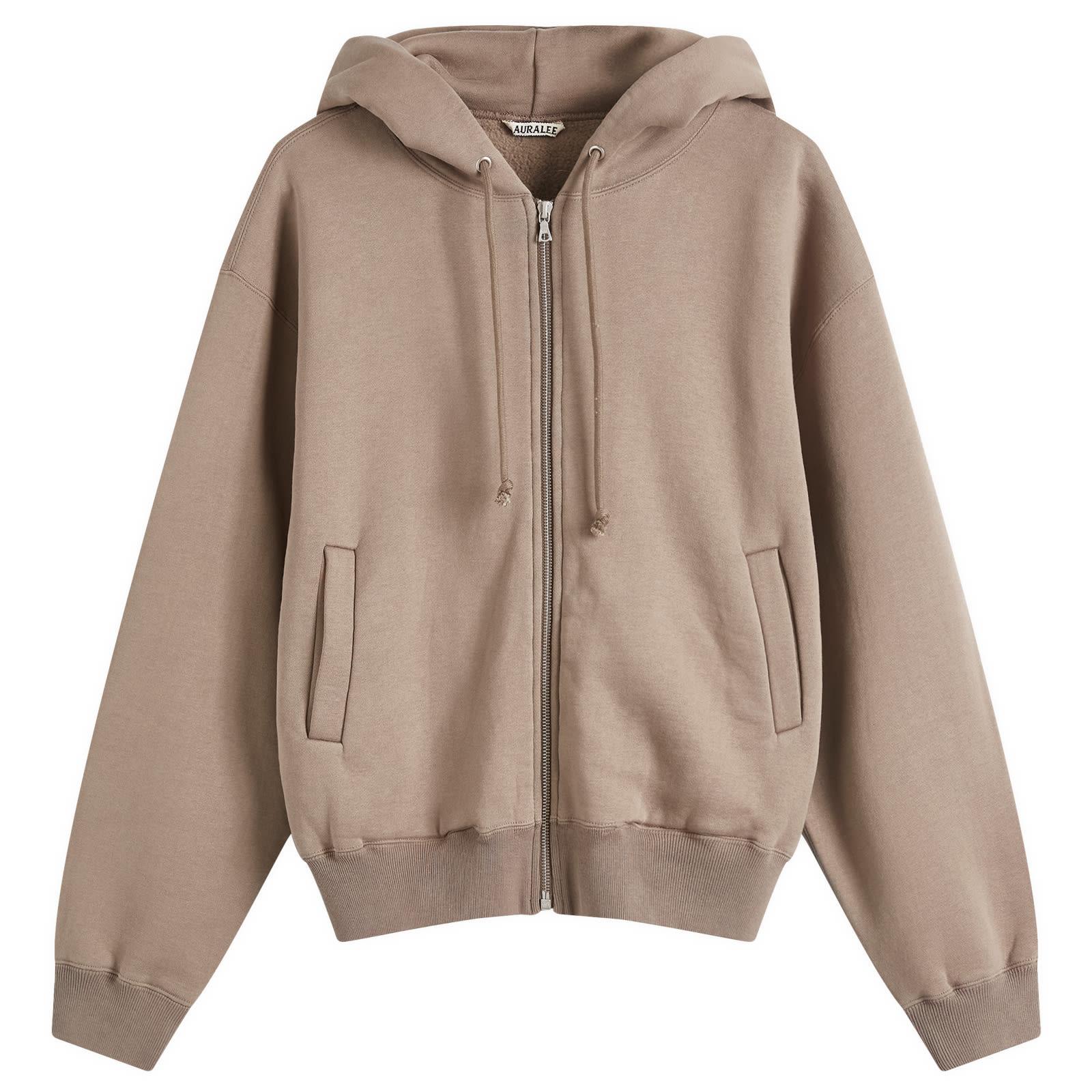 AURALEE Smooth Soft Sweat Zip Parka Jacket in Brown | Lyst AURALEE Smooth Soft Sweat Zip Parka Jacket in Brown | Lyst
