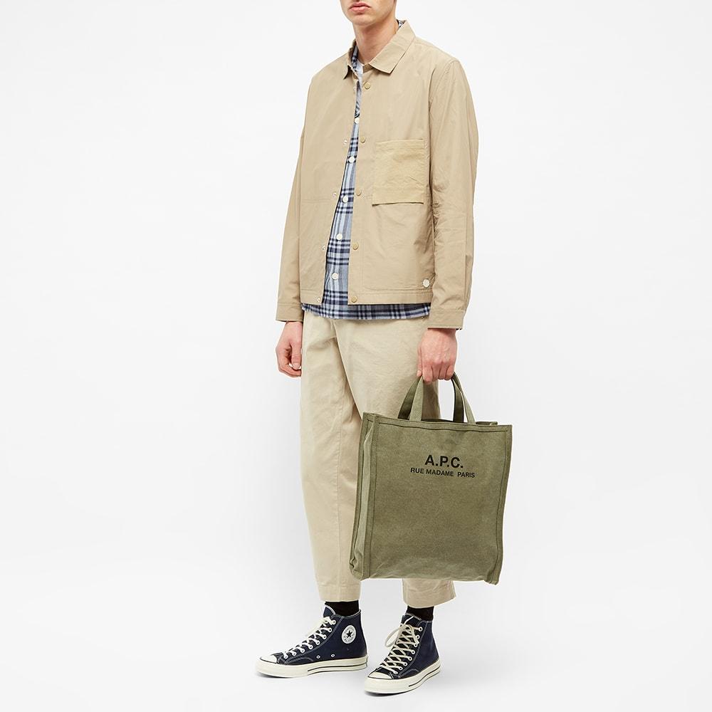 A.P.C. Recuperation Heavy Canvas Tote Bag in Green for Men | Lyst